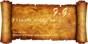 Fliszár Géza névjegykártya
