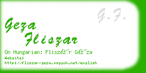 geza fliszar business card